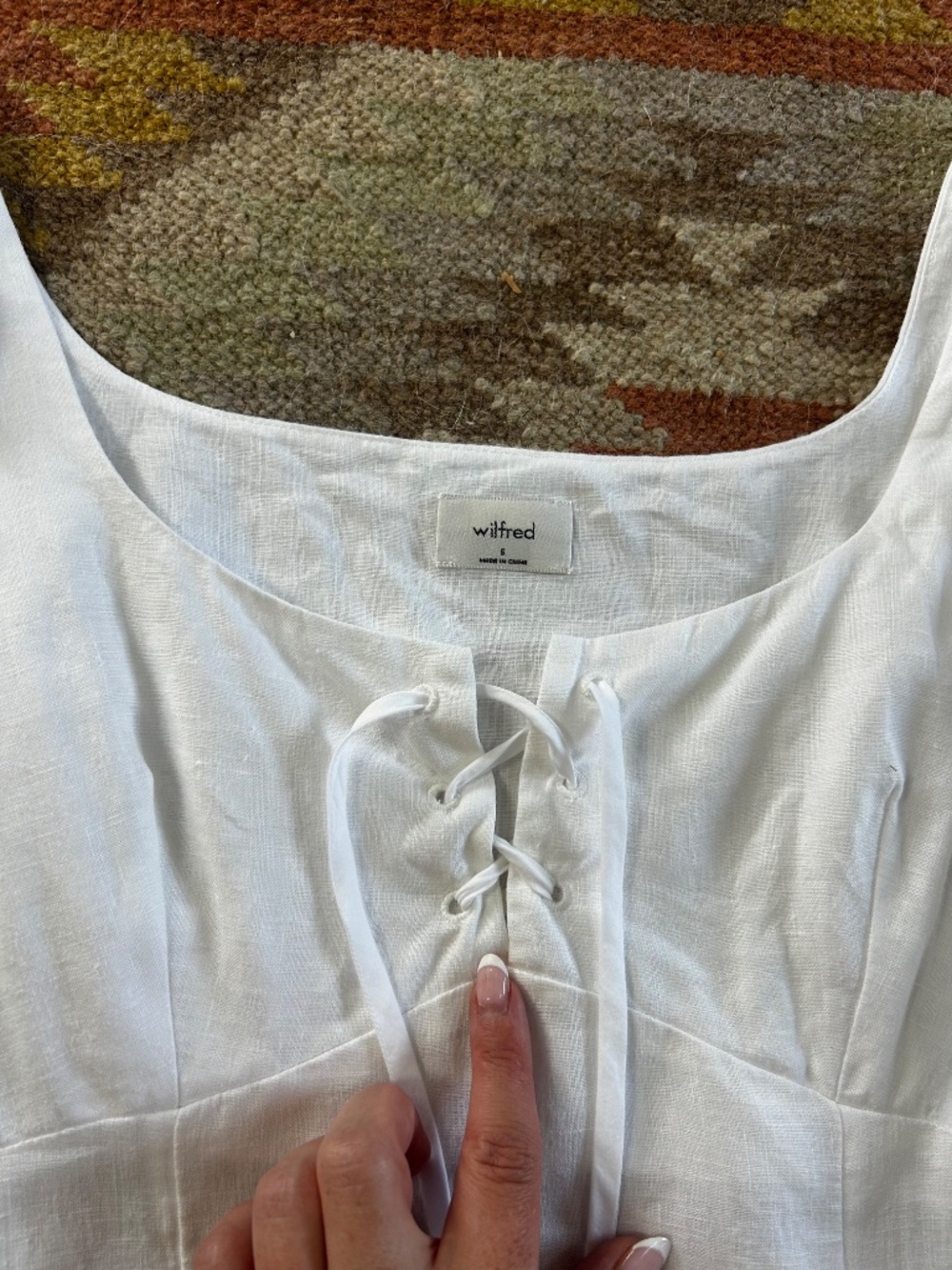 aritzia wilfred white linen dress size small - Picture 3 of 10